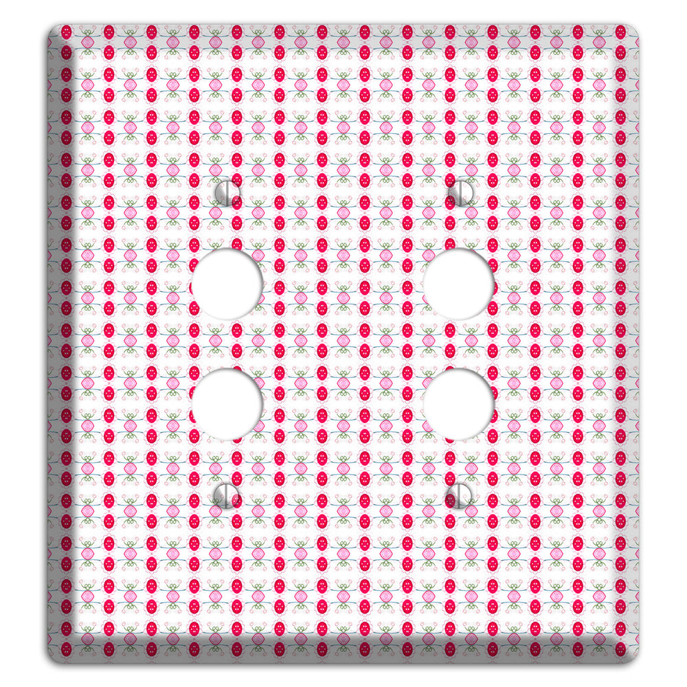 Multi Pink Cartouche 2 Pushbutton Wallplate