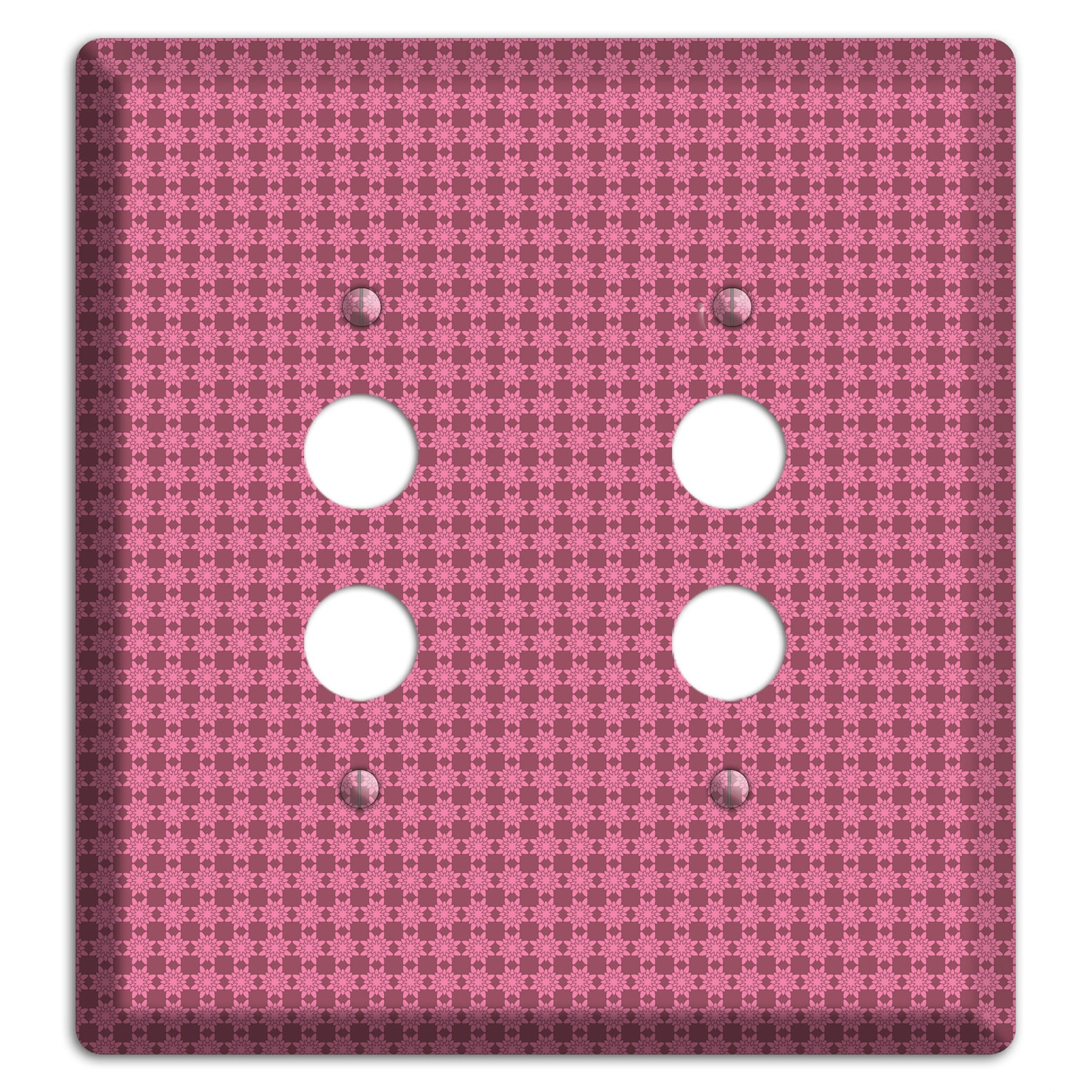 Multi Pink Tiled 2 Pushbutton Wallplate