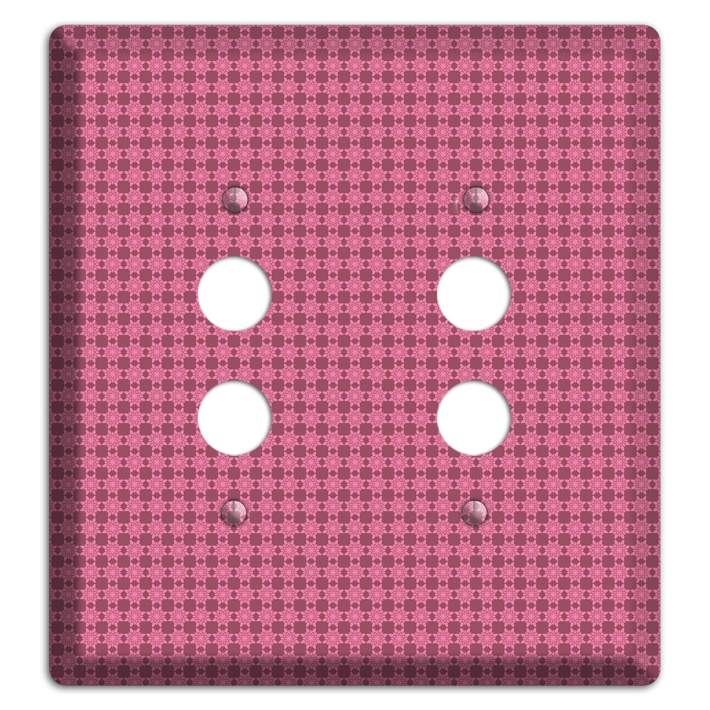 Multi Pink Tiled 2 Pushbutton Wallplate