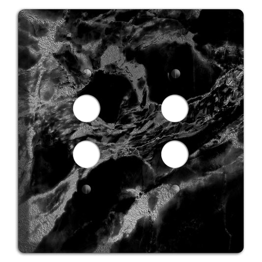 Black and Silver Marble 2 Pushbutton Wallplate