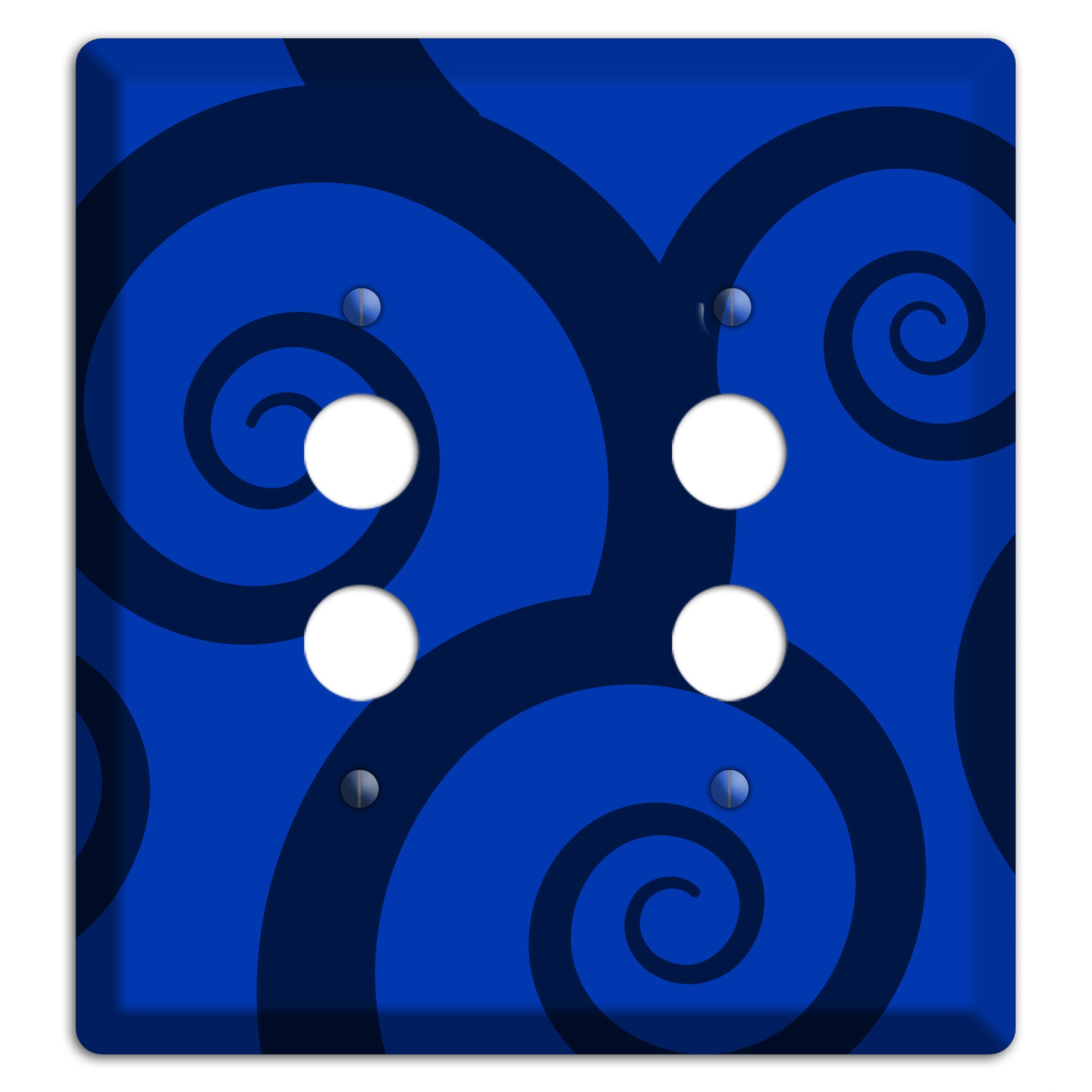 Blue Large Swirl 2 Pushbutton Wallplate