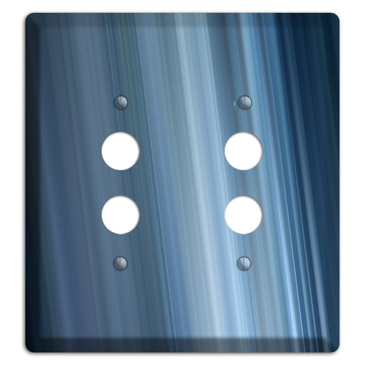 Brushed Blue Stripes 2 Pushbutton Wallplate