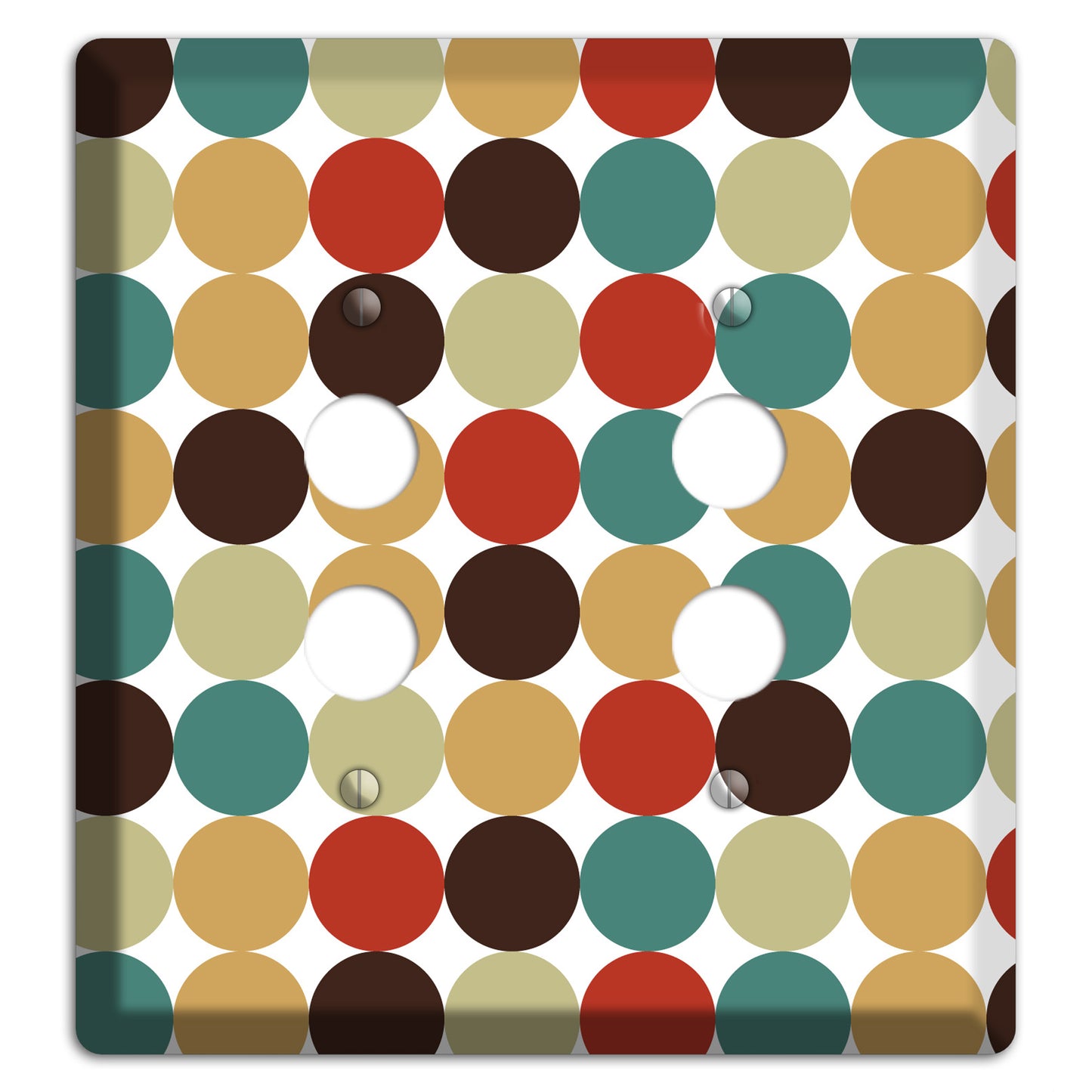 Brown Jade Beige Maroon Tiled Dots 2 Pushbutton Wallplate