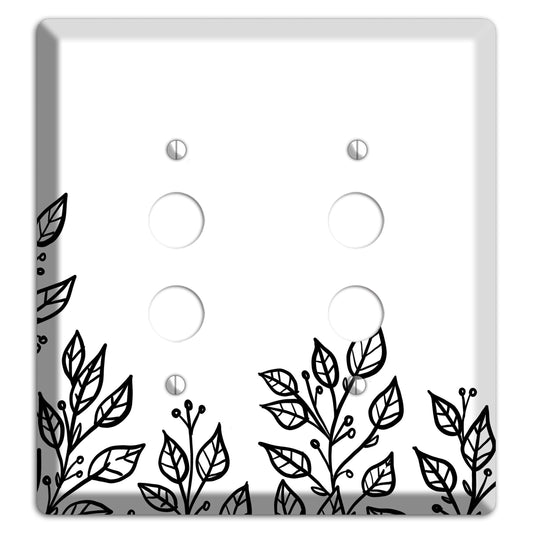 Hand-Drawn Floral 20 2 Pushbutton Wallplate