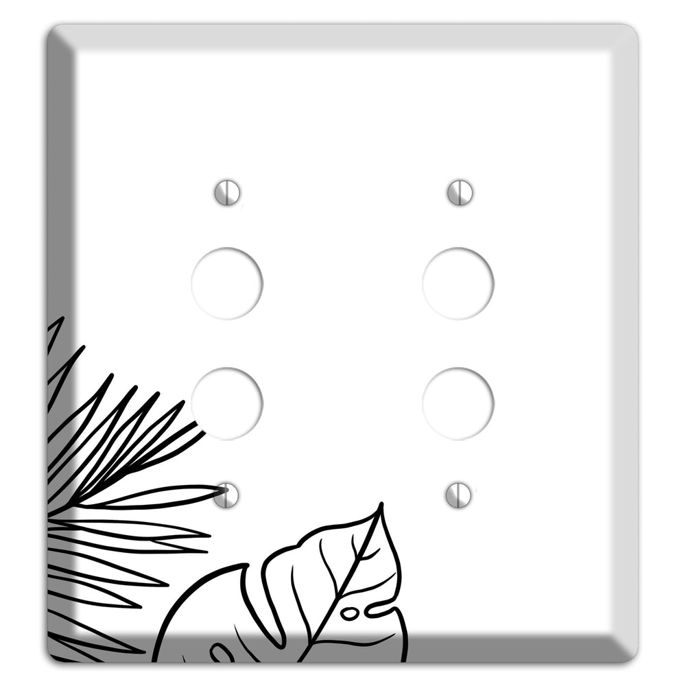 Hand-Drawn Leaves 2 2 Pushbutton Wallplate
