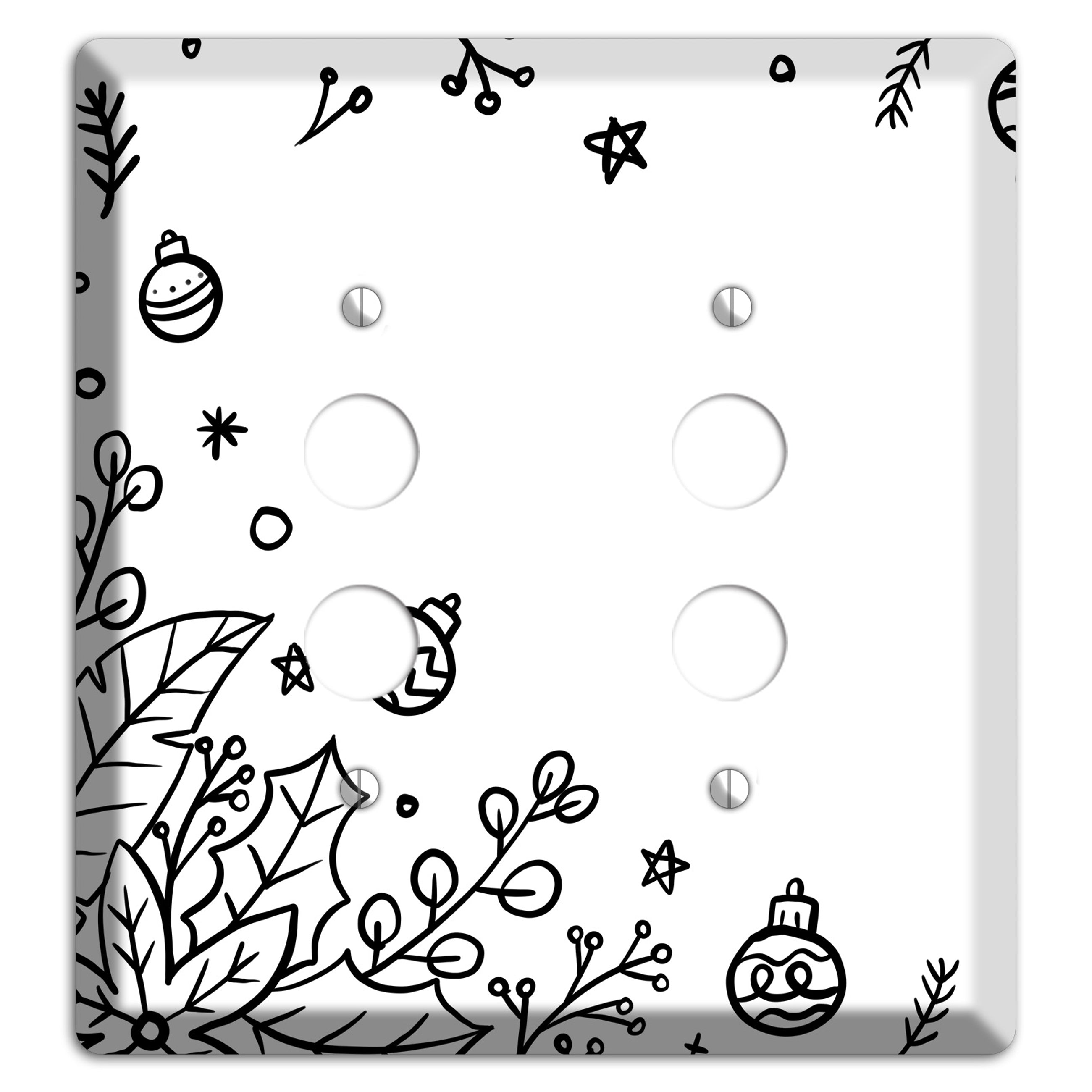 Cartoon Christmas 1 2 Pushbutton Wallplate