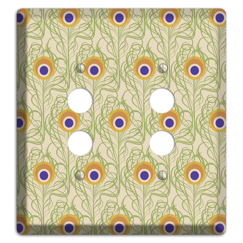 Nouveau Peacock 2 Pushbutton Wallplate
