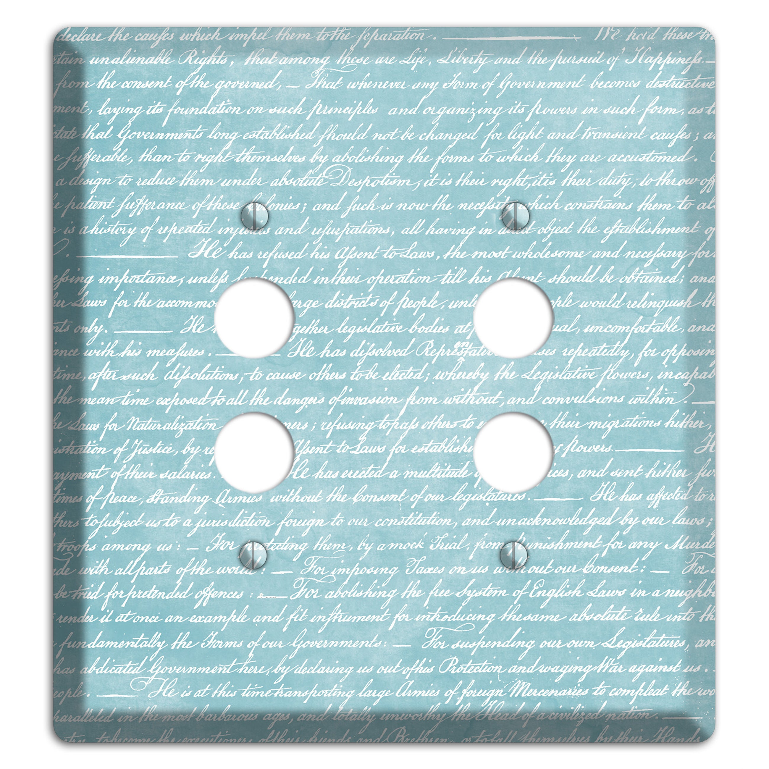 Blue Stained Script 2 Pushbutton Wallplate