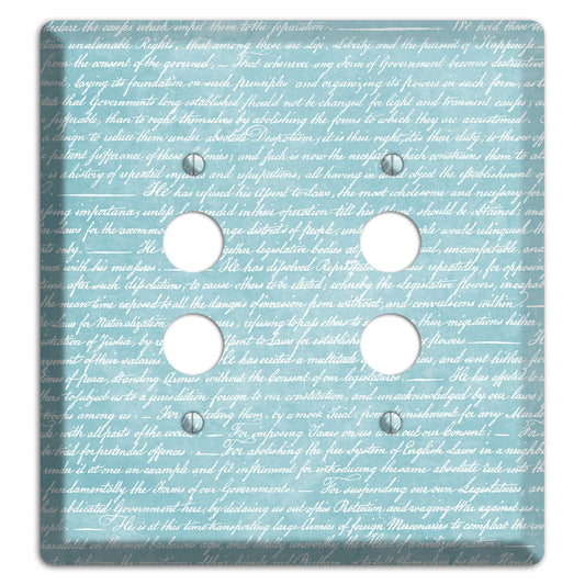Blue Stained Script 2 Pushbutton Wallplate