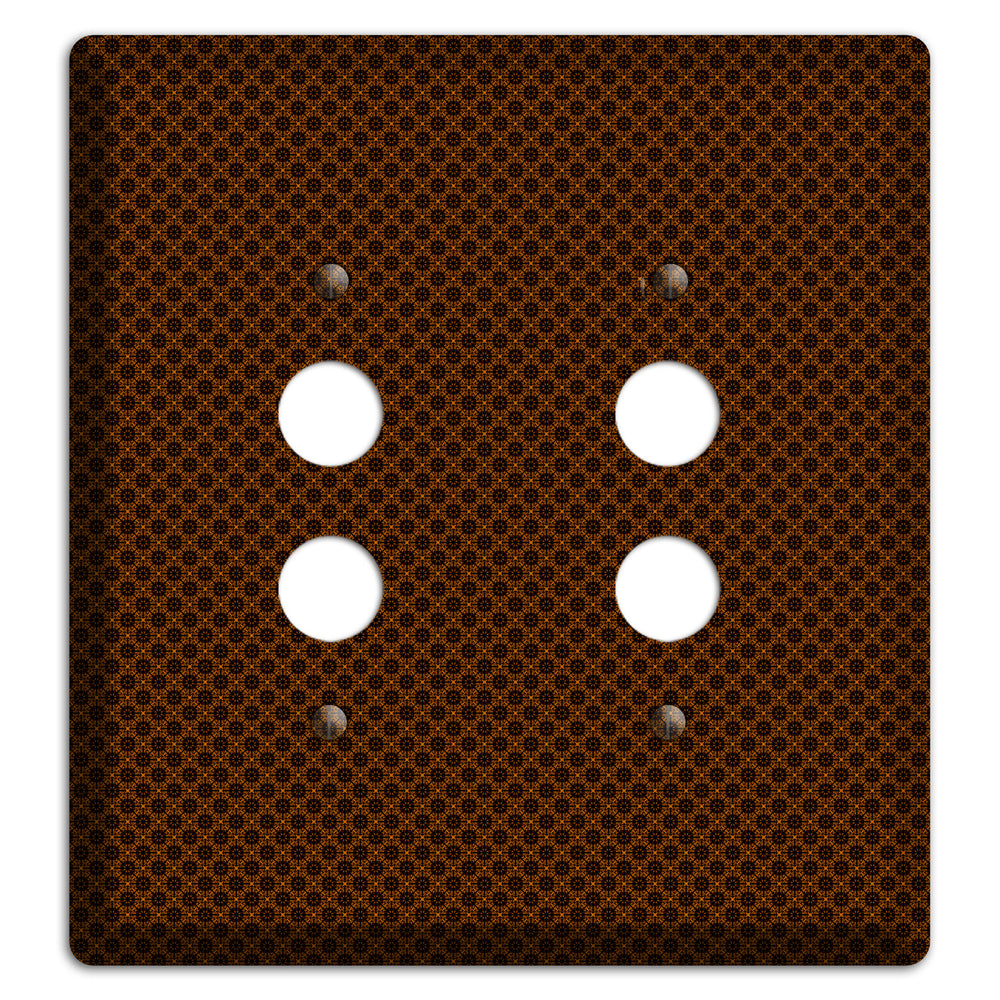 Brown Geometric 2 Pushbutton Wallplate