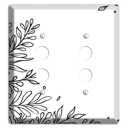 Hand-Drawn Floral 8 2 Pushbutton Wallplate