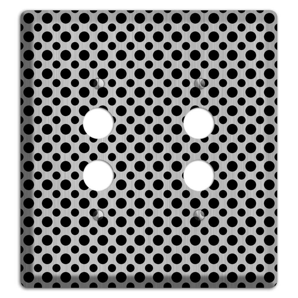 Multi Small Polka Dots Stainless Steel 2 Pushbutton Wallplate