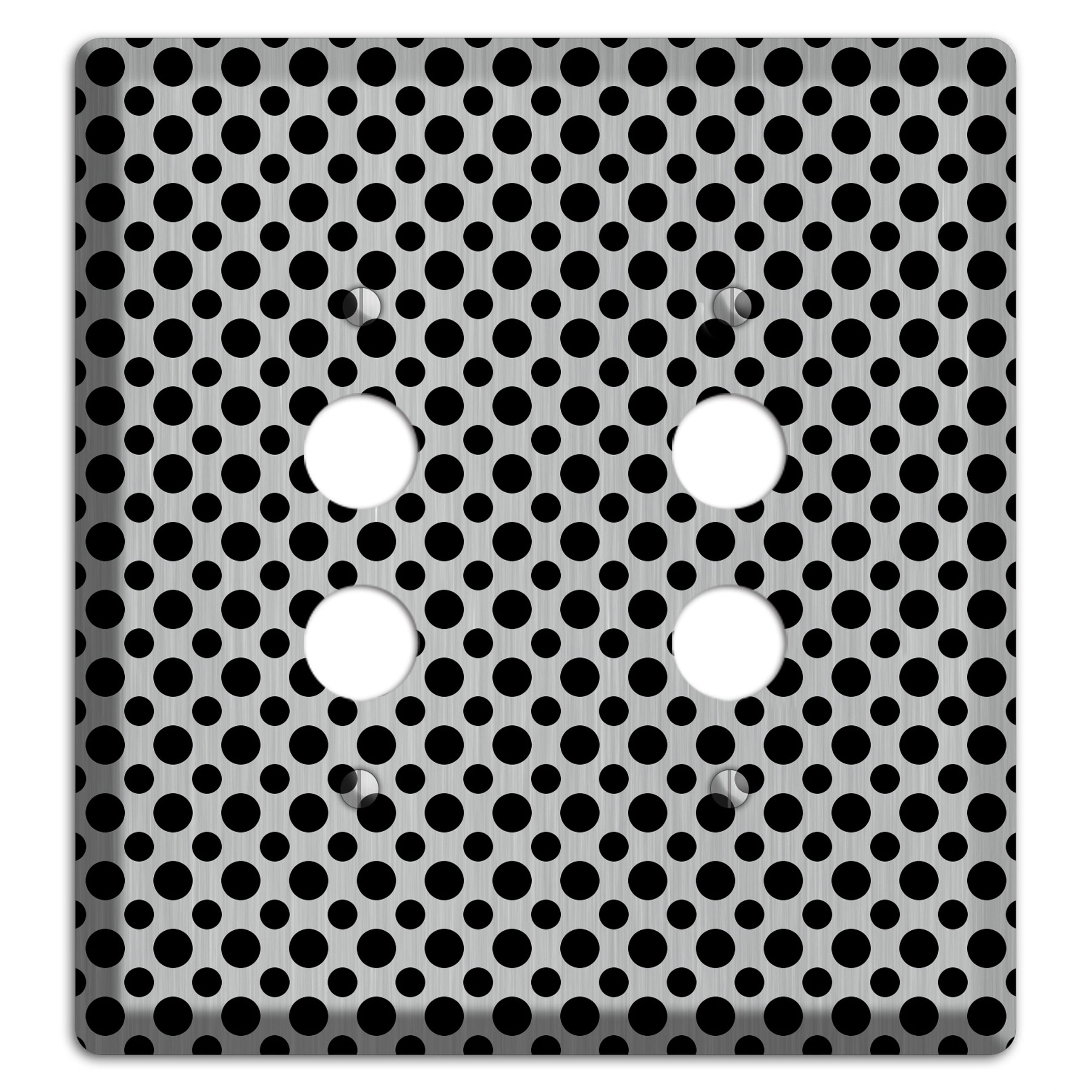 Multi Small Polka Dots Stainless 2 Pushbutton Wallplate