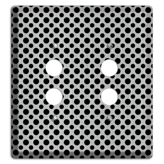 Multi Small Polka Dots Stainless 2 Pushbutton Wallplate