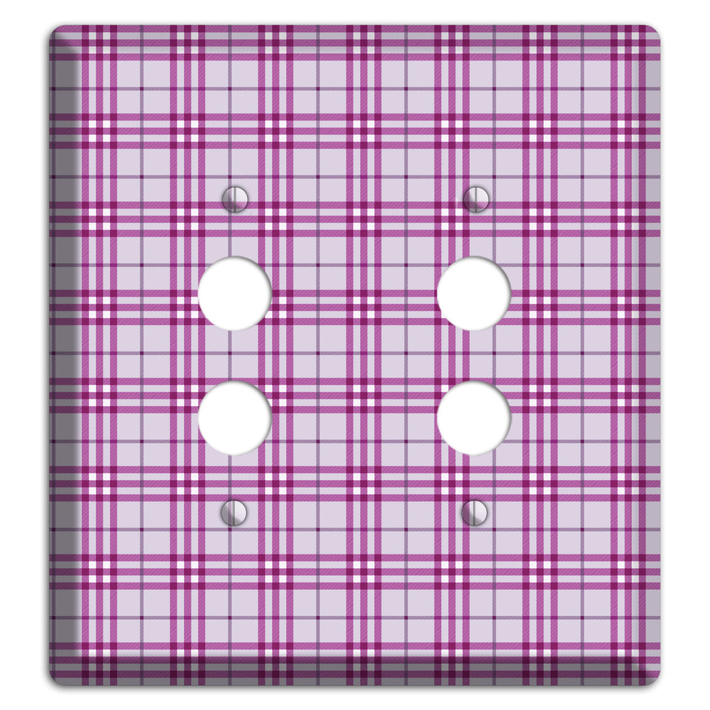 Purple Plaid 2 Pushbutton Wallplate