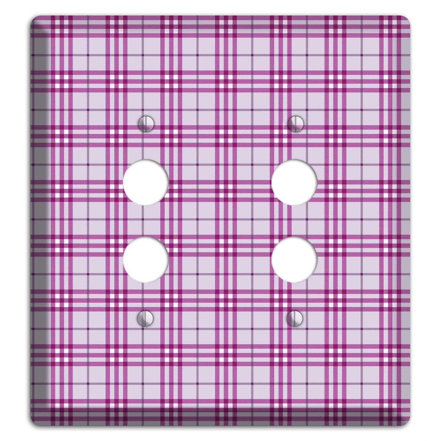 Purple Plaid 2 Pushbutton Wallplate