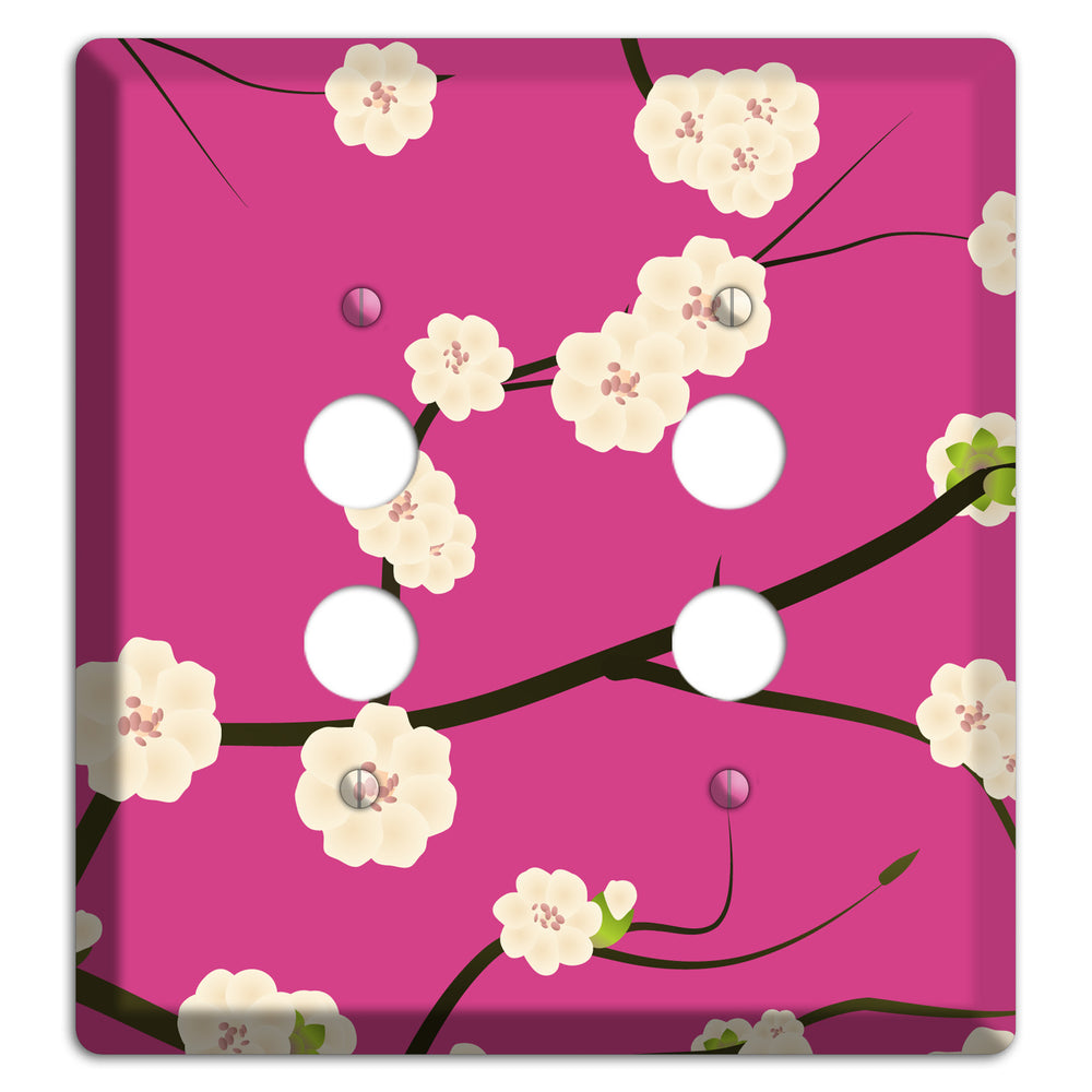 Pink Cherry Blossoms 2 2 Pushbutton Wallplate