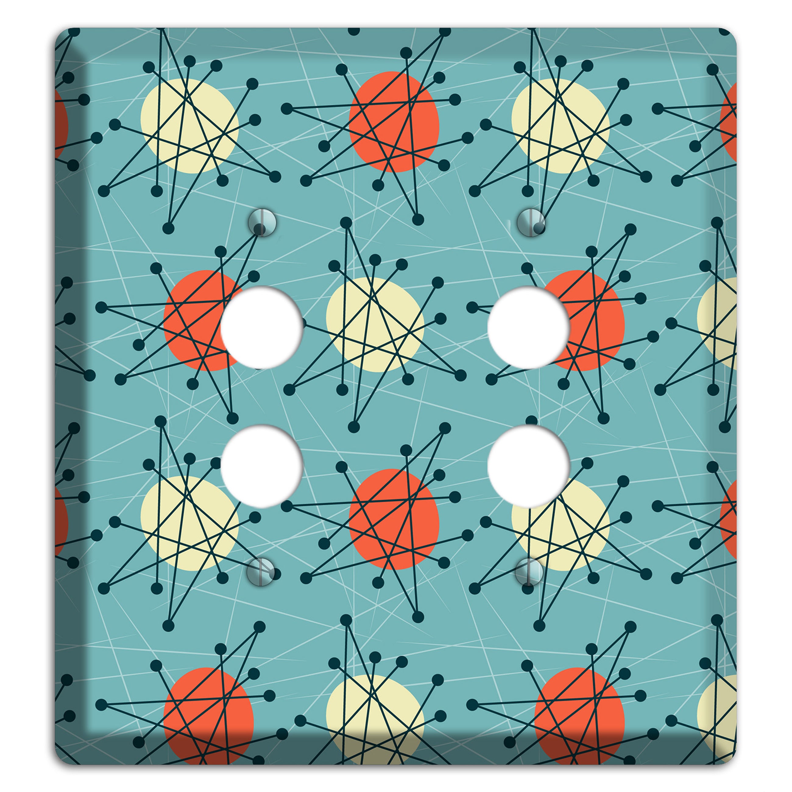 Orange And Yellow Atomic Burst 2 Pushbutton Wallplate