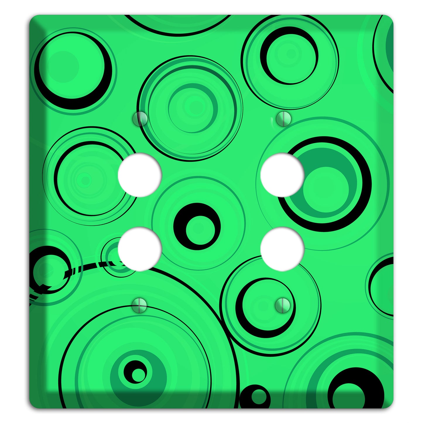 Bright Green Circles 2 Pushbutton Wallplate