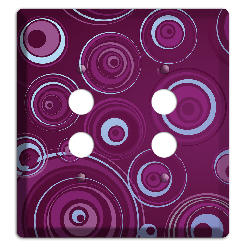 Purple Circles 3 2 Pushbutton Wallplate