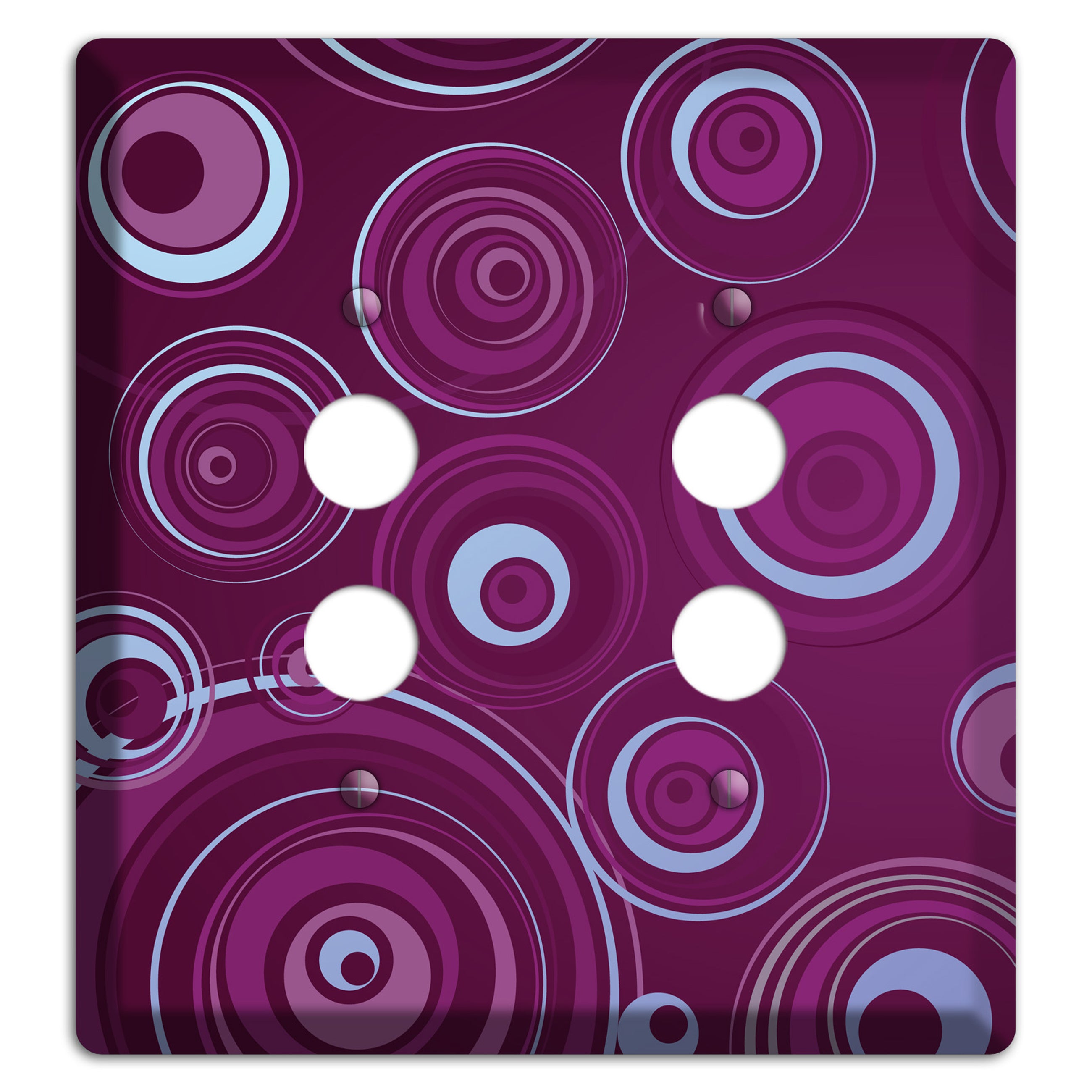 Purple Circles 3 2 Pushbutton Wallplate