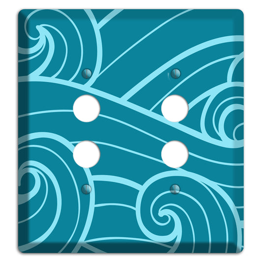 Abstract Curl Turquois 2 Pushbutton Wallplate