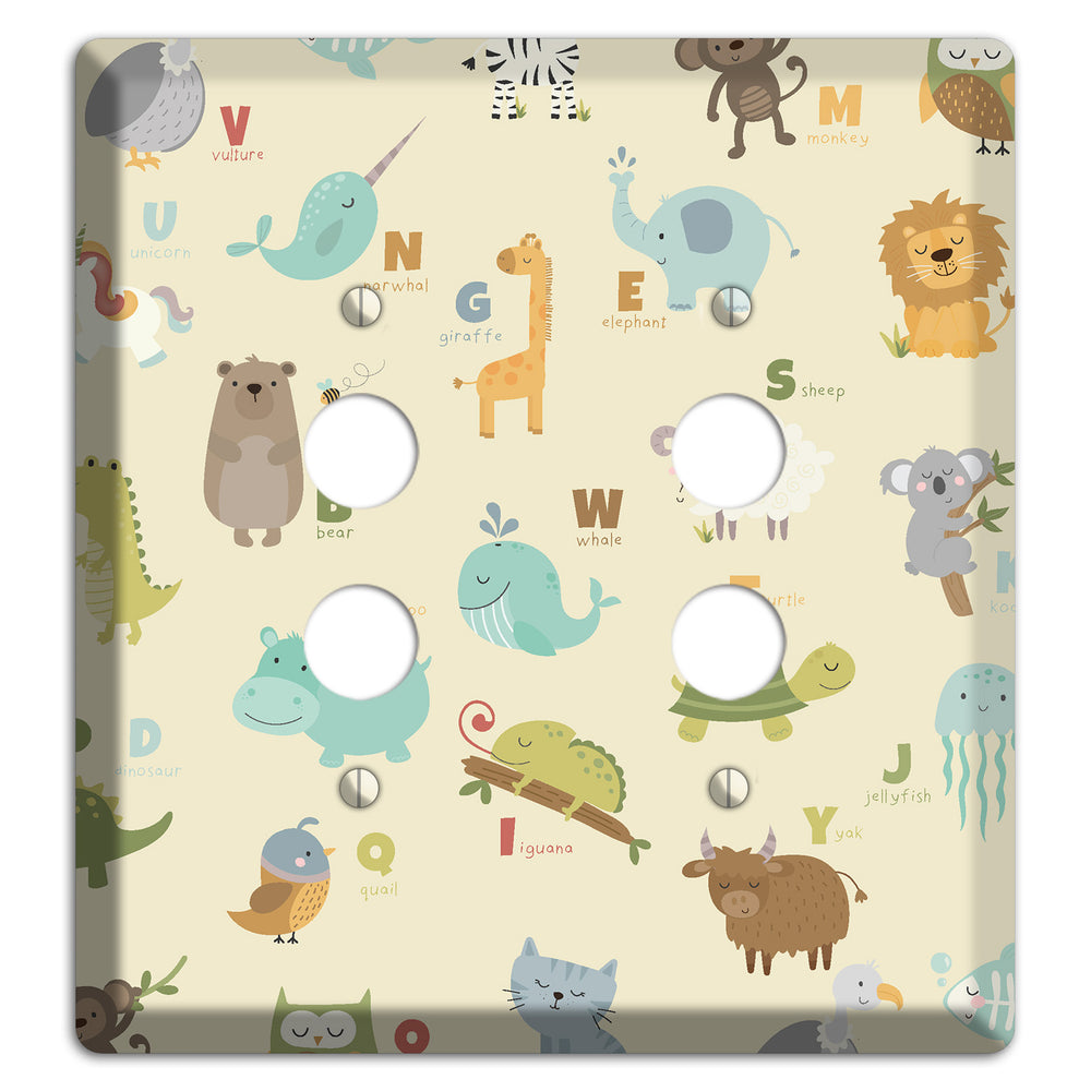 Animal Alphabet 2 2 Pushbutton Wallplate