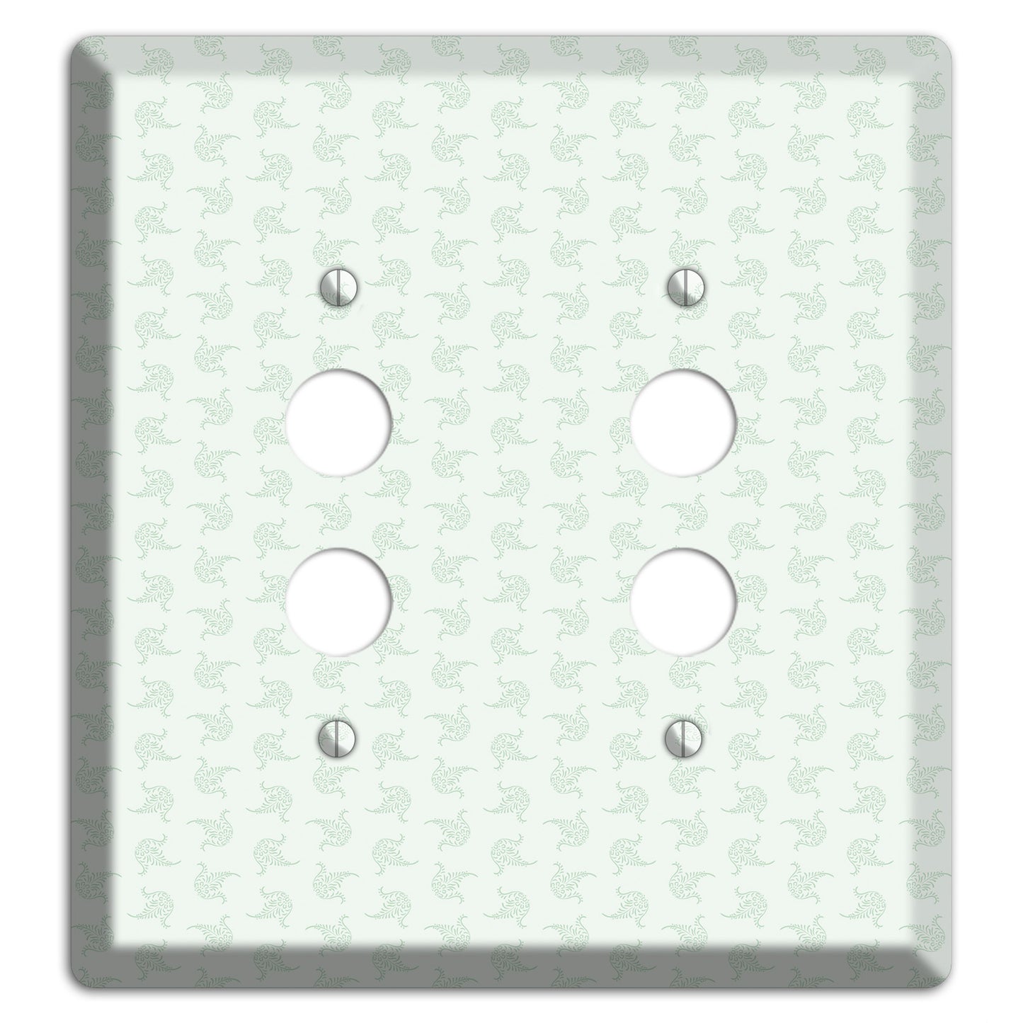 Mint Tiny Trefoil Cartouche 2 Pushbutton Wallplate