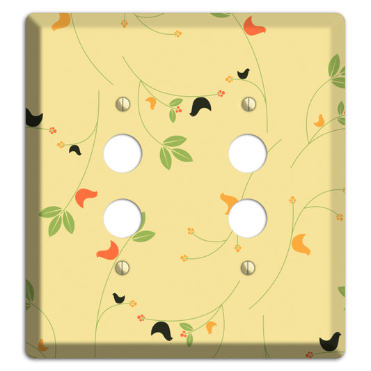 Delicate Yellow Flowers 2 Pushbutton Wallplate