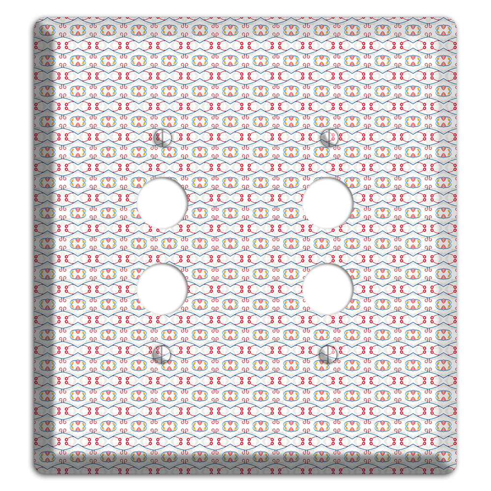White with Red Tapestry Contour 2 Pushbutton Wallplate
