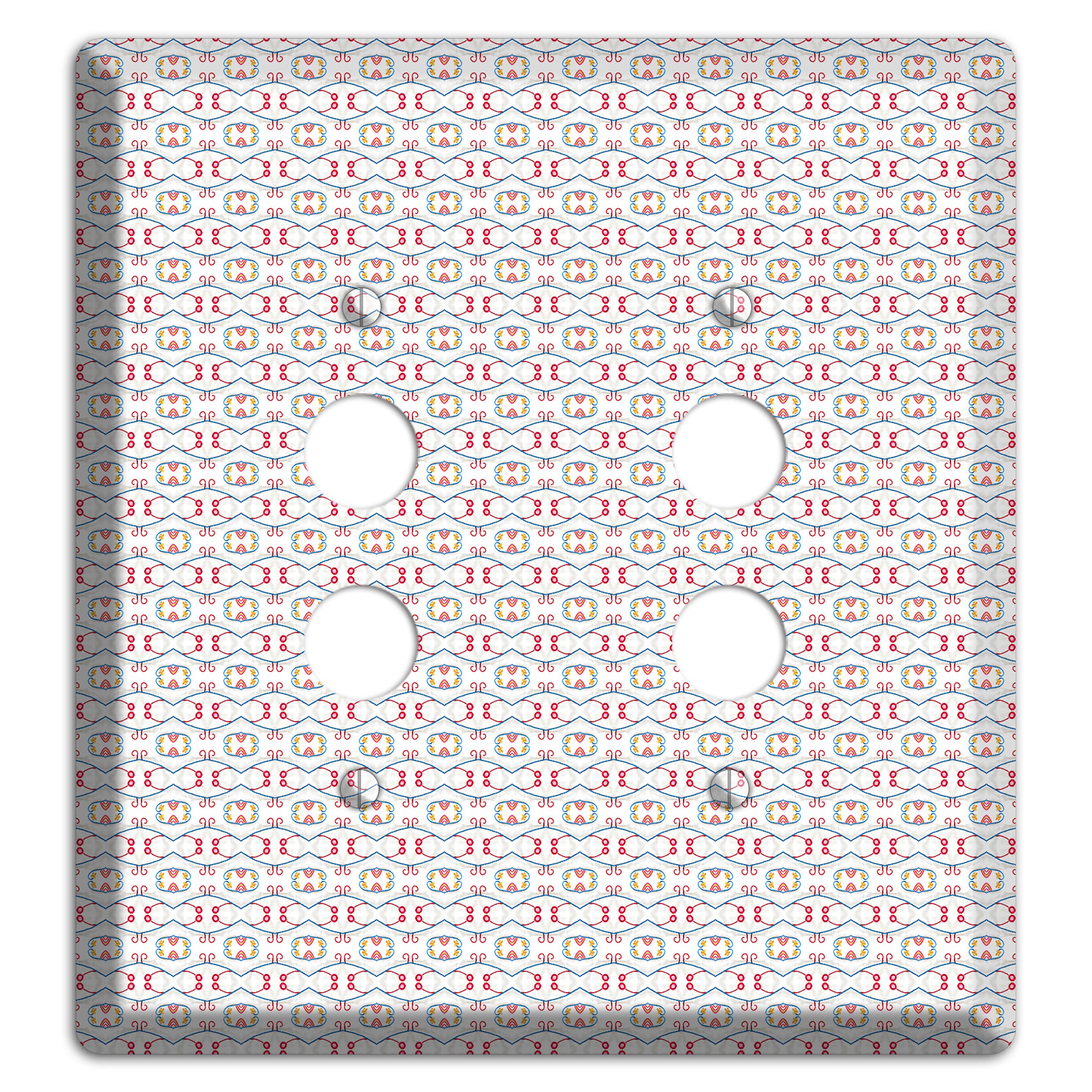 White with Red Tapestry Contour 2 Pushbutton Wallplate
