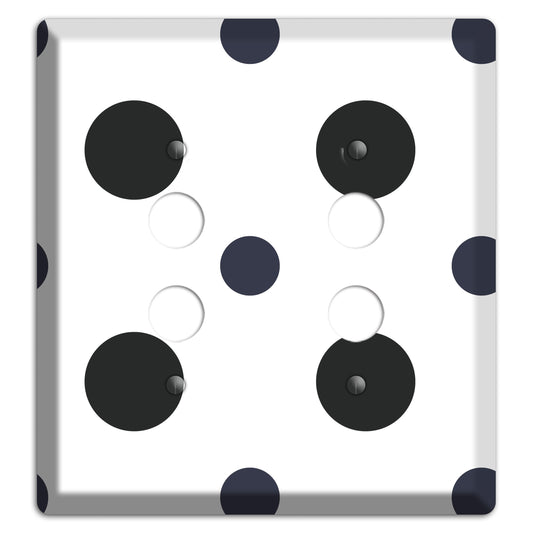 Black Multi Medium Polka Dots 2 Pushbutton Wallplate