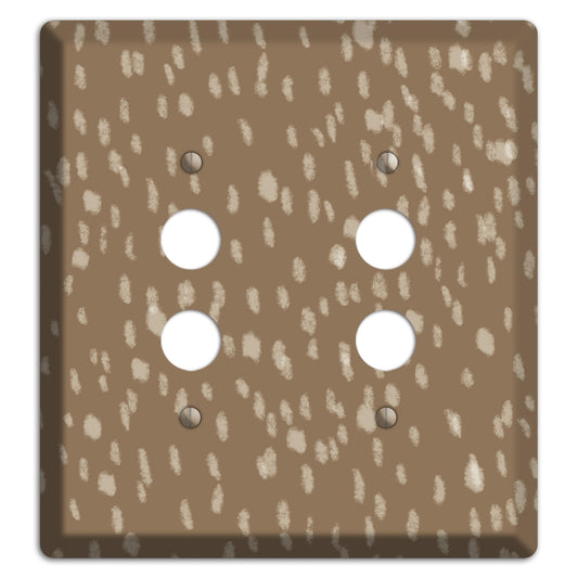 Brown and White Speckle 2 Pushbutton Wallplate