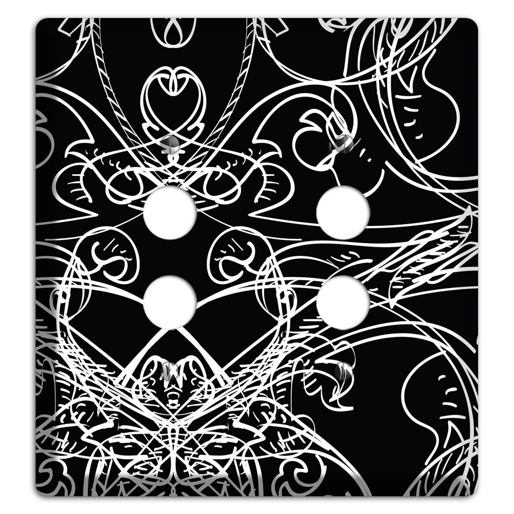 Black Deco Sketch 2 Pushbutton Wallplate