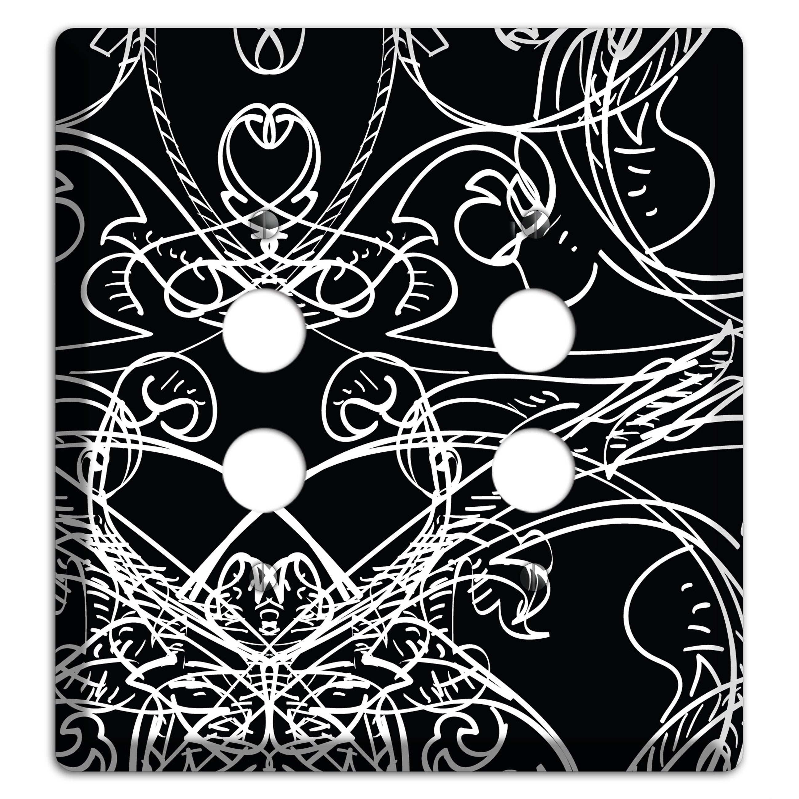 Black Deco Sketch 2 Pushbutton Wallplate