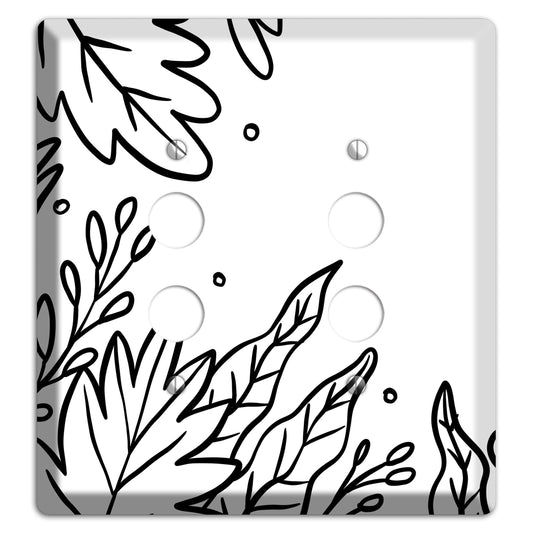 Hand-Drawn Floral 12 2 Pushbutton Wallplate