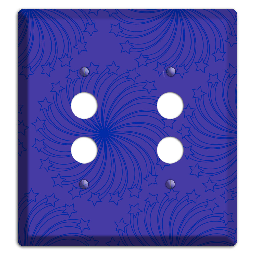 Multi Purple Star Swirl 2 Pushbutton Wallplate
