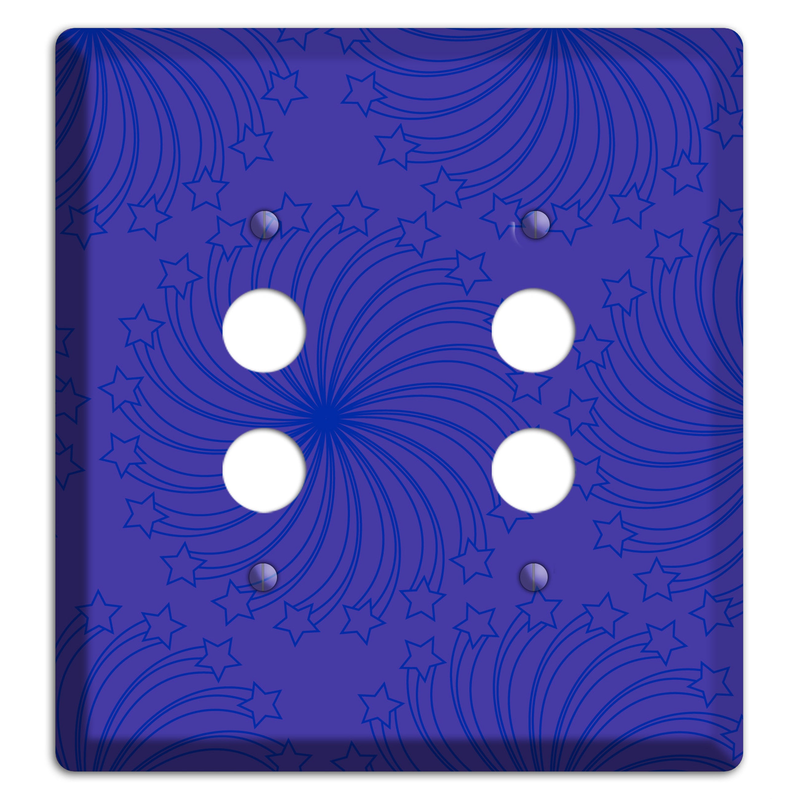 Multi Purple Star Swirl 2 Pushbutton Wallplate