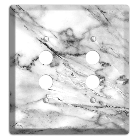 Black and White marble 2 Pushbutton Wallplate