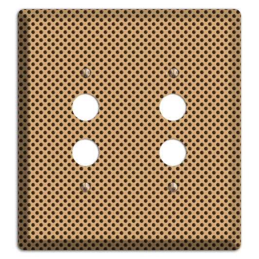 Beige with Brown Polka Dots 2 Pushbutton Wallplate
