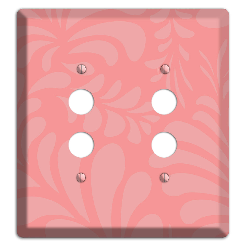 Pink Herati 2 Pushbutton Wallplate