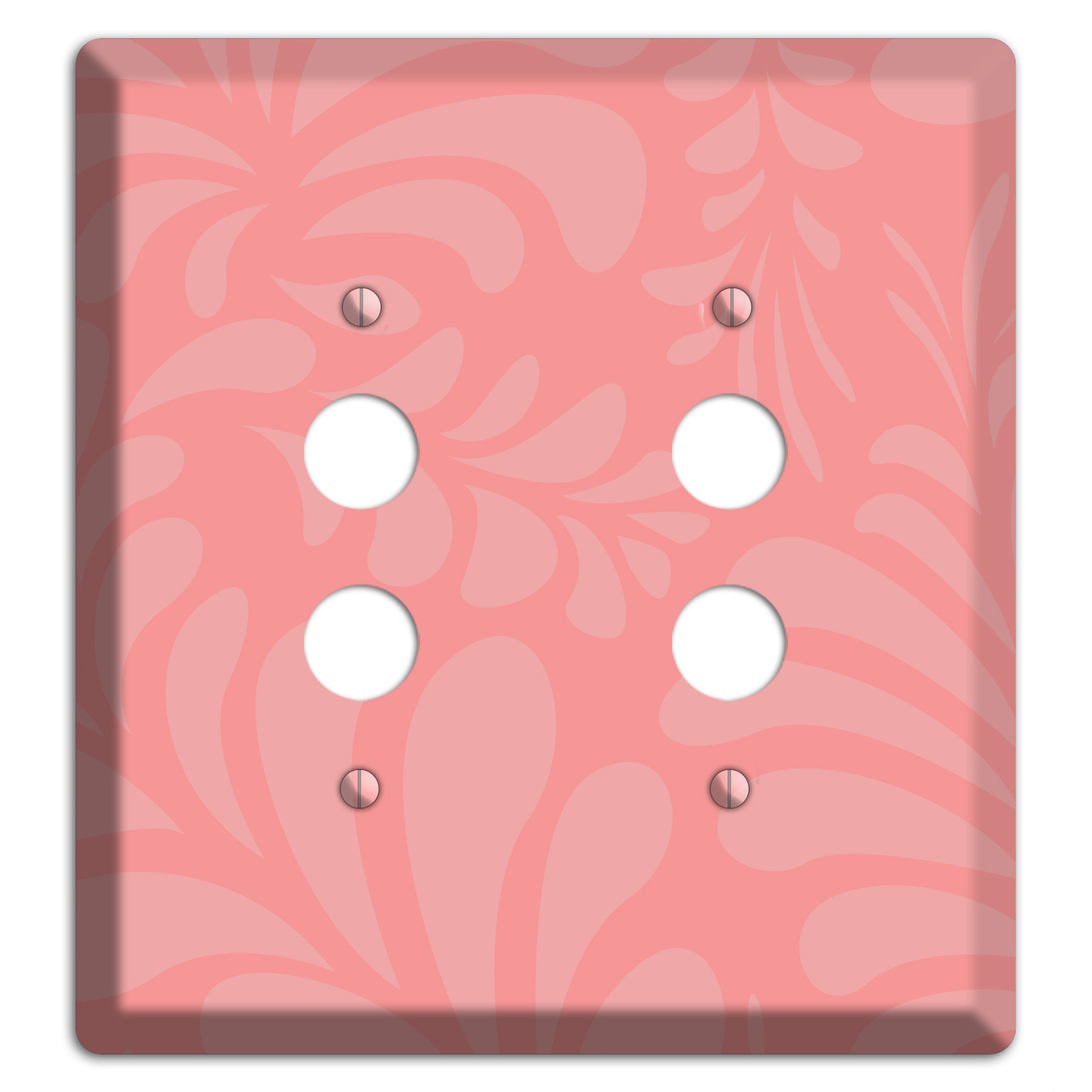 Pink Herati 2 Pushbutton Wallplate