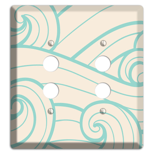 Abstract Curl Cream 2 Pushbutton Wallplate
