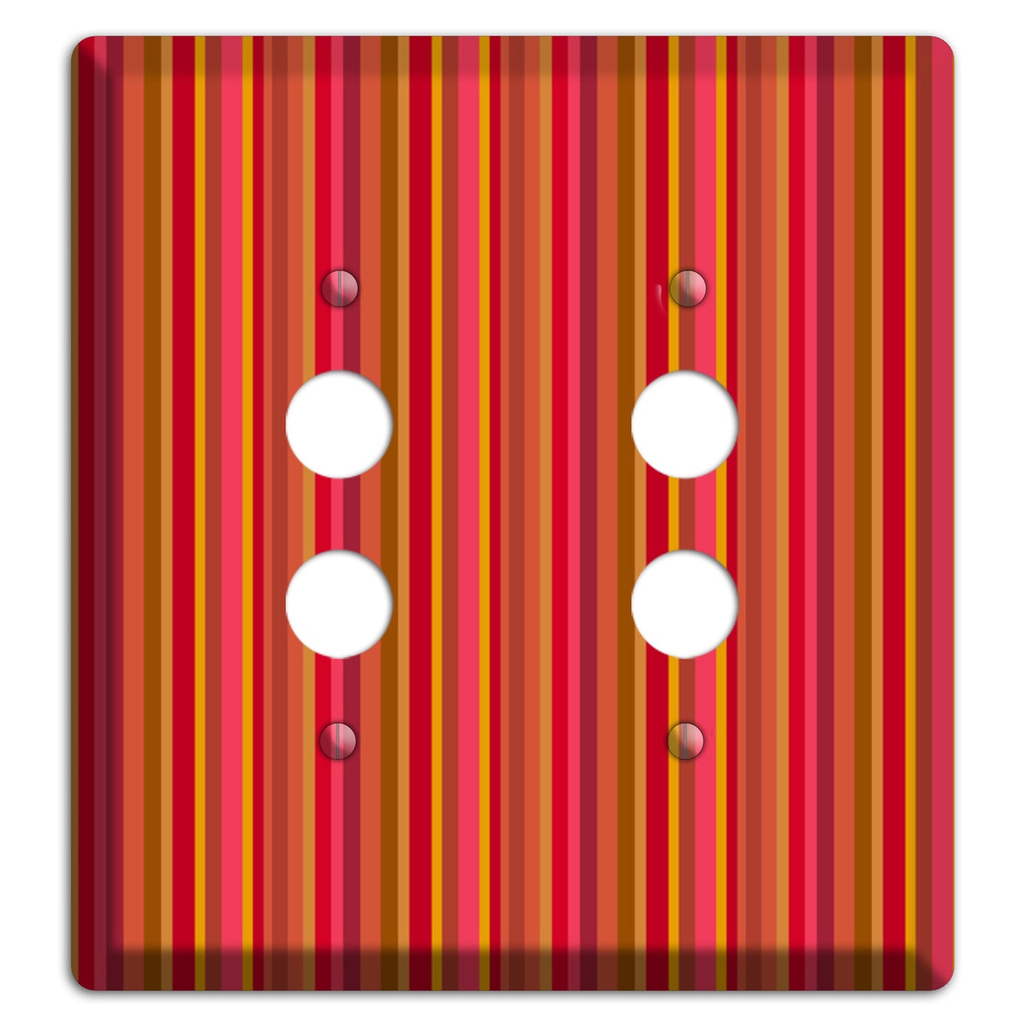 Multi Red Vertical Stripes 2 Pushbutton Wallplate