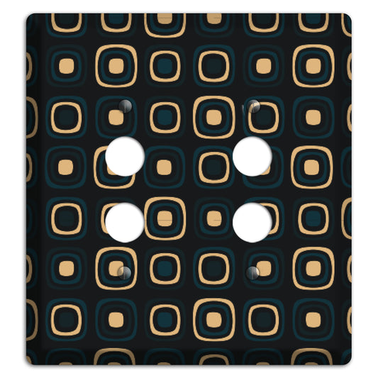 Black and Yellow Rounded Squares 2 Pushbutton Wallplate