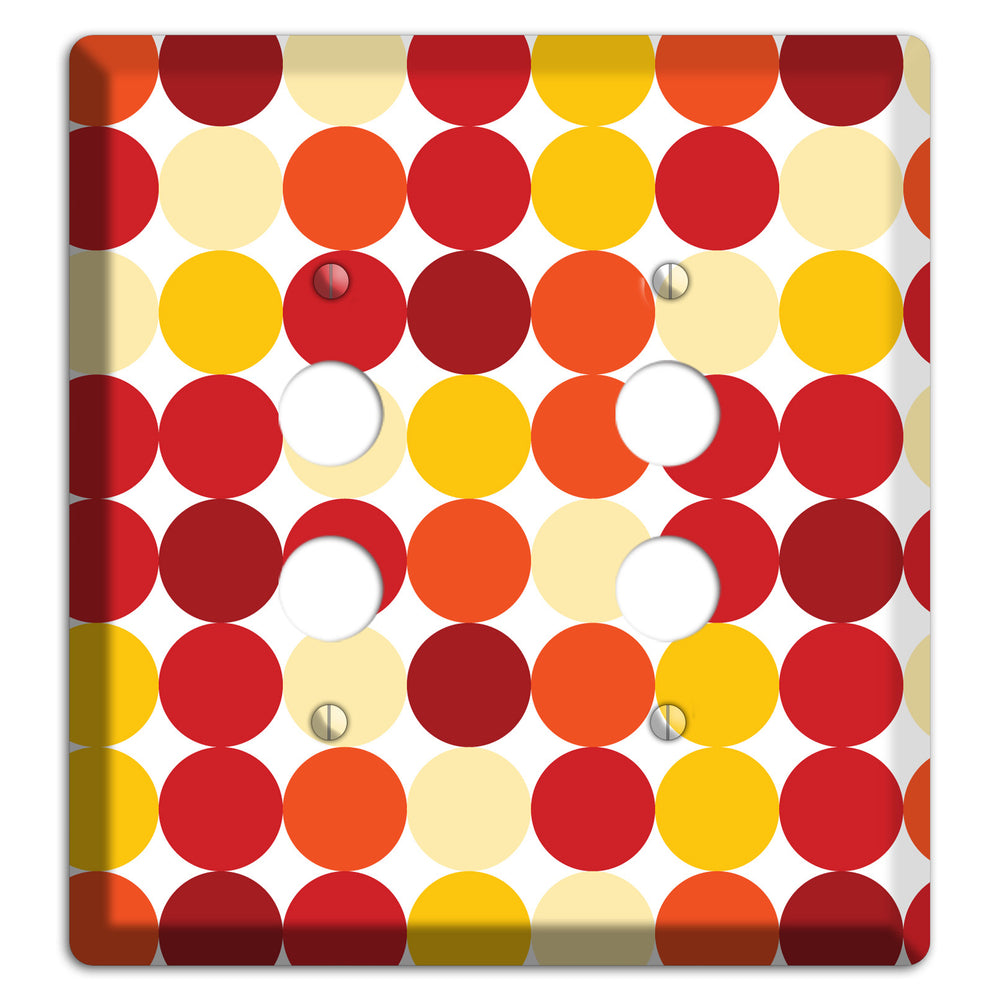 Multi Red and Beige Dots 2 Pushbutton Wallplate