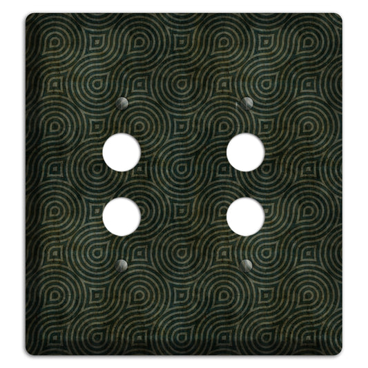 Green and Black Swirl 2 Pushbutton Wallplate