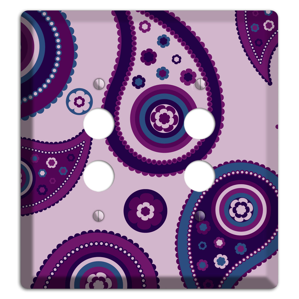 Light Purple Pailsey 2 Pushbutton Wallplate