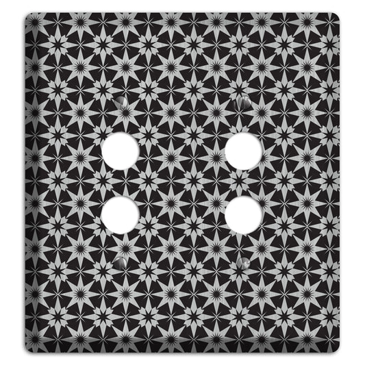 Black with Stainless Foulard 2 Pushbutton Wallplate