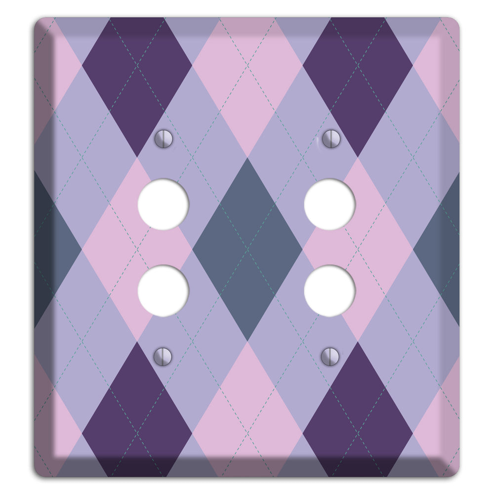 Orange and Tan Argyle 2 Pushbutton Wallplate